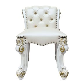 ACME BD01508 ACME BD01508 Vendome - Vanity Stool - Beige Synthetic Leather & Antique Pearl