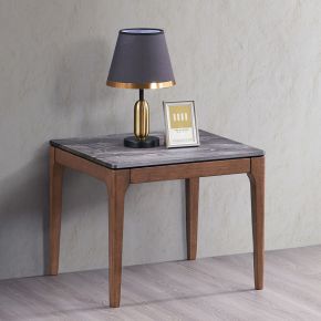 ACME LV02646 ACME LV02646 Bevis - End Table - Engineered Stone Top & Walnut
