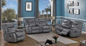 CoasterEveryday 650354-S3 Conrad - 3 Piece Upholstered Padded Arm Motion Sofa Set - Gray