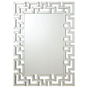 CoasterEssence 901786 Forman - Greek Motif Frameless Wall Mirror - Silver
