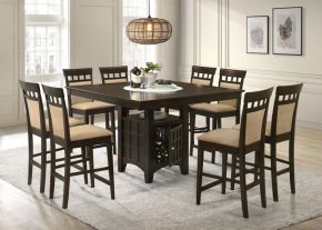 Coaster Fine Furniture 100438-S9A Gabriel - 9 Piece Square Counter Height Dining Set - Cappuccino