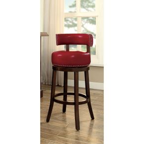 Furniture of America CM-BR6251RD-29-2PK Shirley - 30" Bar Stool (Set of 2) - Dark Oak / Red