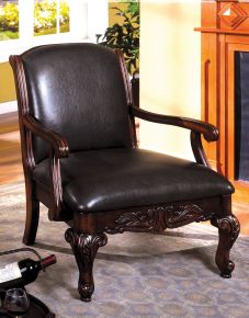 Furniture of America CM-AC6177-PU Sheffield - Accent Chair - Antique Dark Cherry