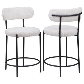 Coaster Fine Furniture 108188 Viola - Boucle Upholstered Counter Chair (Set of 2) - Cream