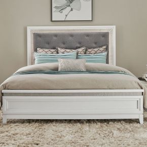 Liberty Furniture 781-BR-CKUB Reflections - California King Upholstered Bed - Pearl White