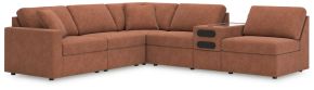 Signature Design by Ashley® 92102S23 Modmax - 6-Piece Sectional With Audio System Console and 3 Armless Chairs - Spice