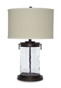 Signature Design by Ashley® L430324 Tailynn - Glass Table Lamp - Clear / Bronze Finish