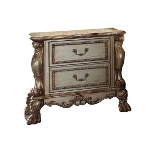 ACME 23163 Dresden - Nightstand - Gold Patina & Bone