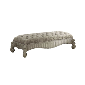 ACME 96540 Versailles - Bench - Ivory Fabric & Bone White