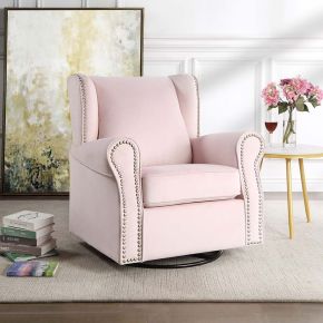 ACME LV00923 Tamaki - Swivel Chair - Pink Fabric