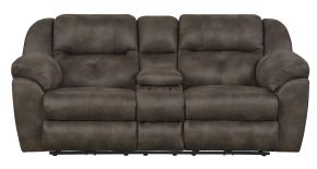 Catnapper 61899-1300/89 Ferrington - Power Lay Flat Reclining Console Loveseat With Power Adjustable Headrest - Dusk