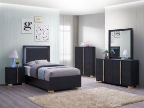 Coaster Fine Furniture 222831T-S5 Marceline - 5 Piece Twin Bedroom Set - Black