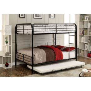 Furniture of America CM-BK1035F-BK-BED Brocket - Full Over Full Bunk Bed - Black - Metal