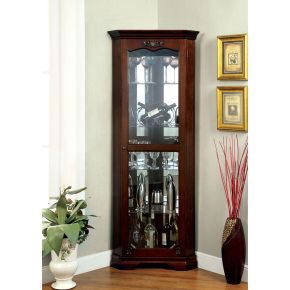 Furniture of America CM-CR133 Ortley - Curio - Walnut