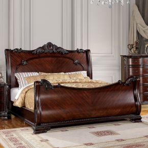 Furniture of America CM7277CK-BED Bellefonte - California King Bed - Brown Cherry