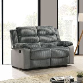 ACME LV04621 Lesley - Motion Loveseat - Gray Corduroy & Velvet