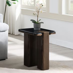 ACME LV04596 ACME LV04596 Dana - End Table With Marble Top - Natural / Dark Walnut