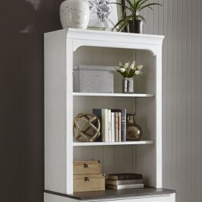 Liberty Furniture 417-HO135 Allyson Park - Bunching Lateral File Hutch - Wirebrushed White / Charcoal