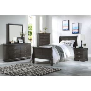 ACME 26800T Louis Philippe - Twin Bed - Dark Gray