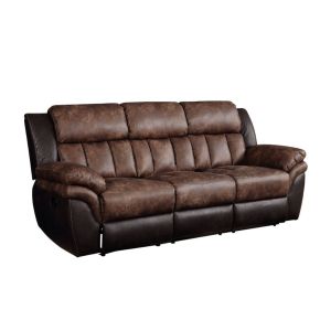 ACME 55425 Jaylen - Motion Sofa - Toffee & Espresso Polished Microfiber