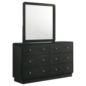 Coaster Fine Furniture 223663M Cavelle - 6-Drawer Dresser And Mirror - Black