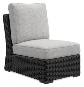 Signature Design by Ashley® P792-846 Beachcroft - Armless Chair With Cushion - Black / Light Gray