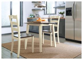 Ashley Furniture D335-15 Woodanville - Round DRM Drop Leaf Table - Cream / Brown