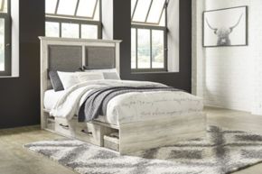 Signature Design by Ashley® B192B56 Cambeck - Whitewash - King Upholstered Panel Bed With 2 Side Under Bed Storage