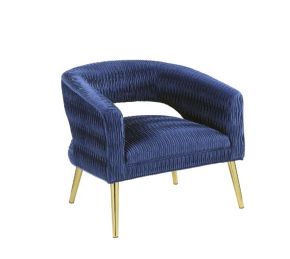 ACME 59675 Aistil - Accent Chair - Blue Velvet & Gold Finish