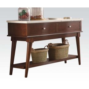 ACME 72823 Gasha - Server - White Marble Top & Walnut