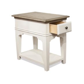 Riverside Furniture 59513 Myra - Chairside Table - Natural / Paperwhite