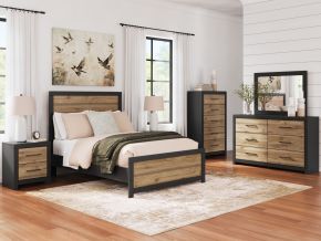 Signature Design by Ashley® B2073/31/36/55/86/92(2) Vertani - Black - 6 Pc. - Dresser, Mirror, Full Panel Bed, 2 Nightstands