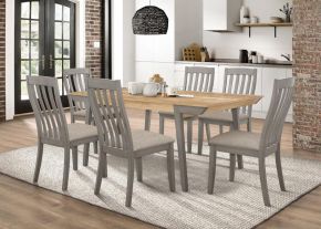 CoasterEveryday 109811-S7 Nogales - 7 Piece Rectangular Dining Table Set - Coastal Gray