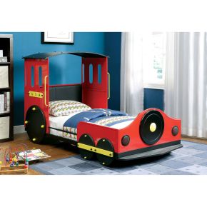 Furniture of America CM7106 Retro Express - Twin Bed - Red / Black
