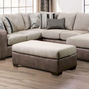 Furniture of America SM5404-OT Ashenweald - Ottoman - Brown / Light Brown