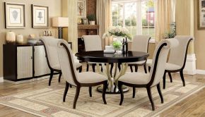 Furniture of America CM3353RT Ornette - Round Table - Espresso / Champagne