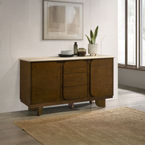 ACME DN04668 Kasha - Server With Marble Top Top - Vintage Oak