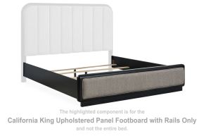 Signature Design by Ashley® B821-94 Rowanbeck - Cal King Upholstered Panel Footboard with Rails - Gray / Black