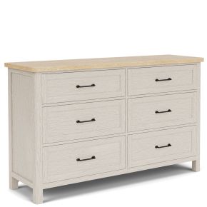 Riverside Furniture 79460 Glenndale - Six Drawer Dresser - Aged White / Wheat