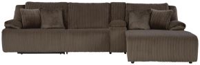 Ashley Furniture 92705S13 Ashley Furniture 92705S13 Top Tier - 4-Piece Reclining Sectional With Raf Press Back Chaise, Armless Chair And Storage Console - Chocolate