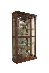 Pulaski Furniture 20485 PFC Curios - Lighted Sliding Door 5 Shelf Curio Cabinet - Cherry Brown