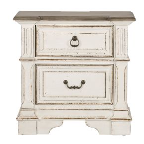 Liberty Furniture 520-BR61 Abbey Park - 2 Drawer Nightstand With Charging Station - White