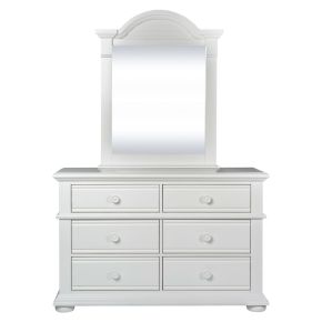Liberty Furniture 607-YBR-DM Summer House - 6 Drawers Dresser & Mirror - White