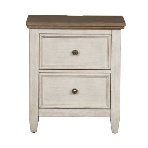 Liberty Furniture 824-BR63 Heartland - 2 Drawer Nightstand With Charging Station - White