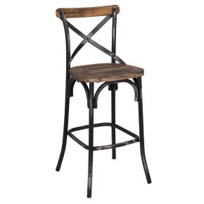 ACME 96640 Zaire - Bar Chair - Antique Black & Antique Oak