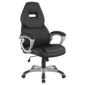 CoasterEssence 801296 Bruce - Upholstered Adjustable Home Office Desk Chair - Black