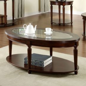 Furniture of America CM4131OC Granvia - Coffee Table - Dark Cherry