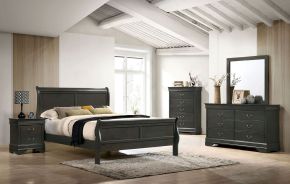 Furniture of America CM7966GY-Q-BED Louis Philippe - Queen Bed - Gray