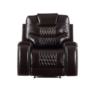 ACME 55417 Braylon - Recliner - Brown PU - Fabric - 44"
