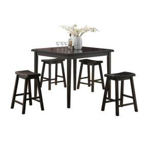 ACME 07288 Gaucho - 5 Piece Pk Counter Height Set - Black - 36"